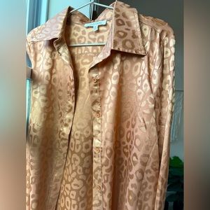 Women’s Leopard Print Long Sleeve Button Up Blouse